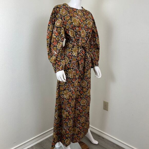 Mille Women Size M Eva Sunset Floral Puff Sleeve Wide Leg Cotton NEW Jumpsuit - Picture 8 of 15